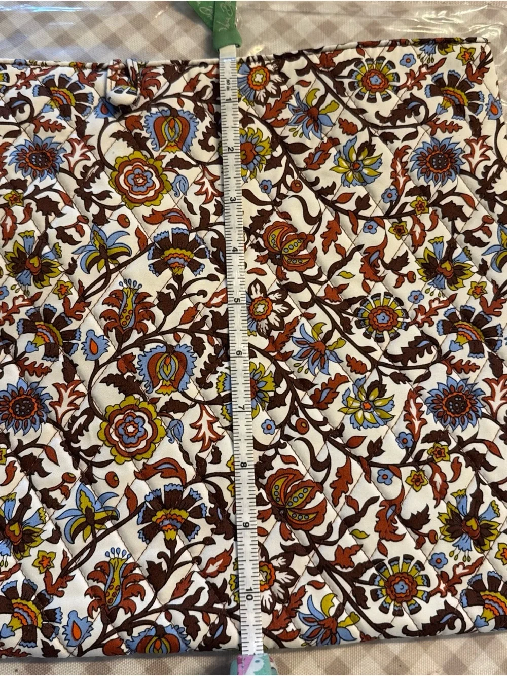 Vera Bradley Marrakesh Vines Cream Floral Laptop Insert - Brown, Blue, Yellow